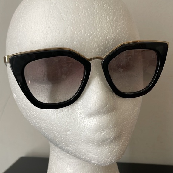 PRADA Cat Eye Black & Gold Sunglasses SPR53S - Picture 7 of 15